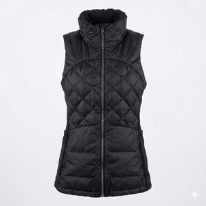 Lululemon Down for a Run Vest Black Goose Diamond Quilted Puffer Run Jacket 6‎